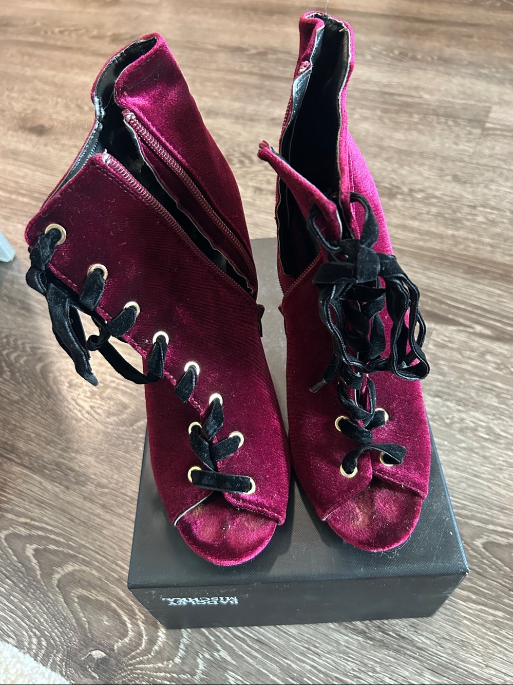 Shoe Republic LA Burgundy Lace-Up Boots
